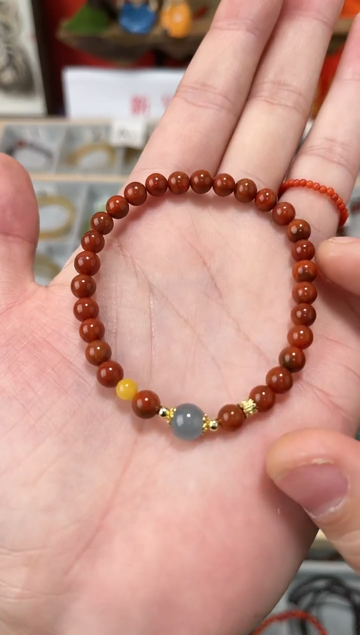 【闪购商品】南红玛瑙手串未镶嵌0.5南红单圈翡翠QF-A231