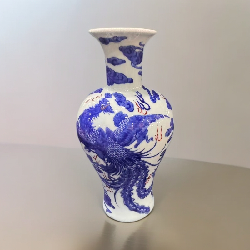 D5景德镇青花龙凤呈祥花瓶