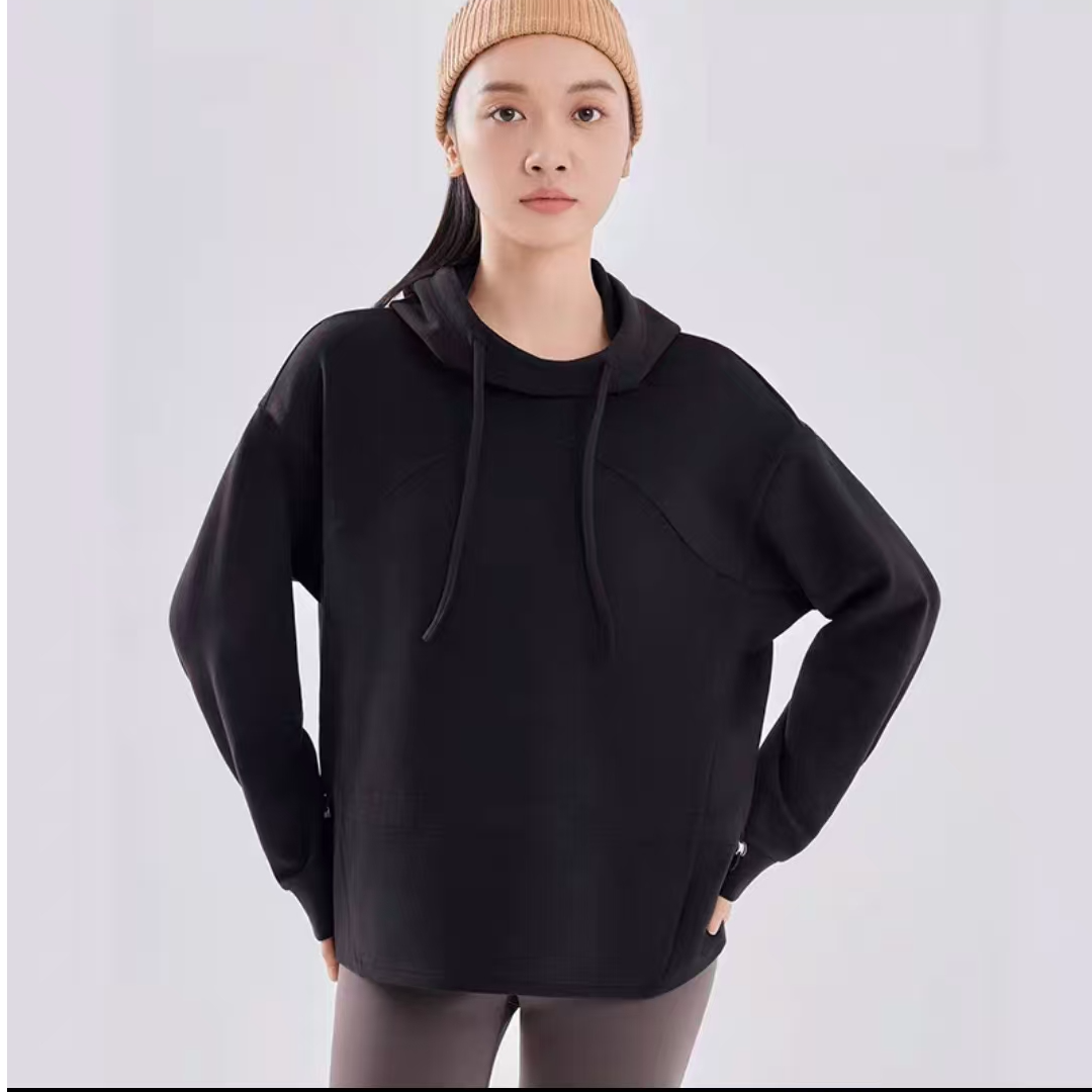 抽绳卫衣女秋冬季修身套头连帽外套时尚运动休闲上衣26939