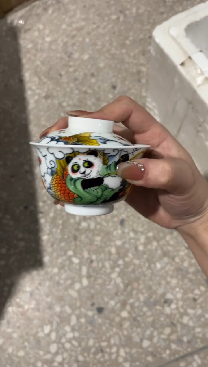 昨明熊猫盖碗（微瑕价格）