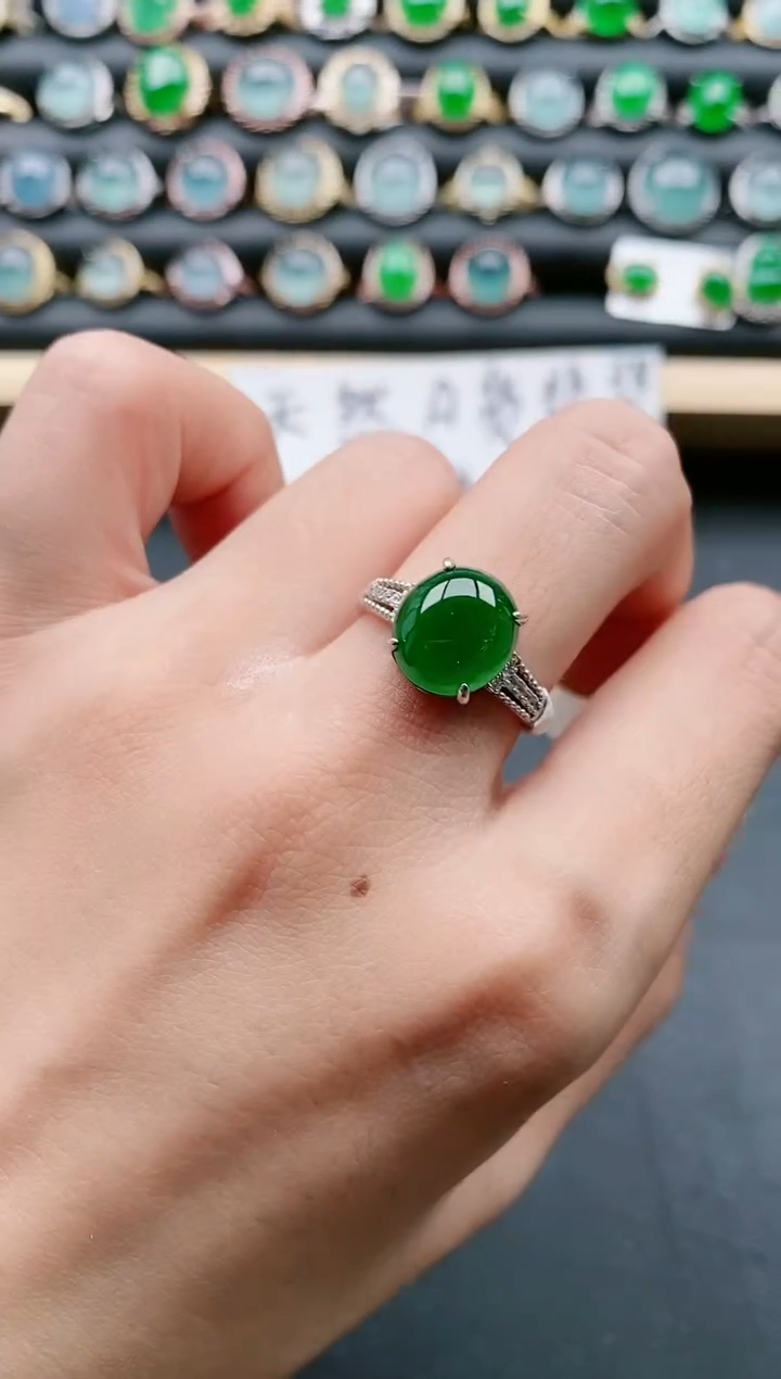 【闪购商品】翡翠戒指银S925镶嵌1111111
