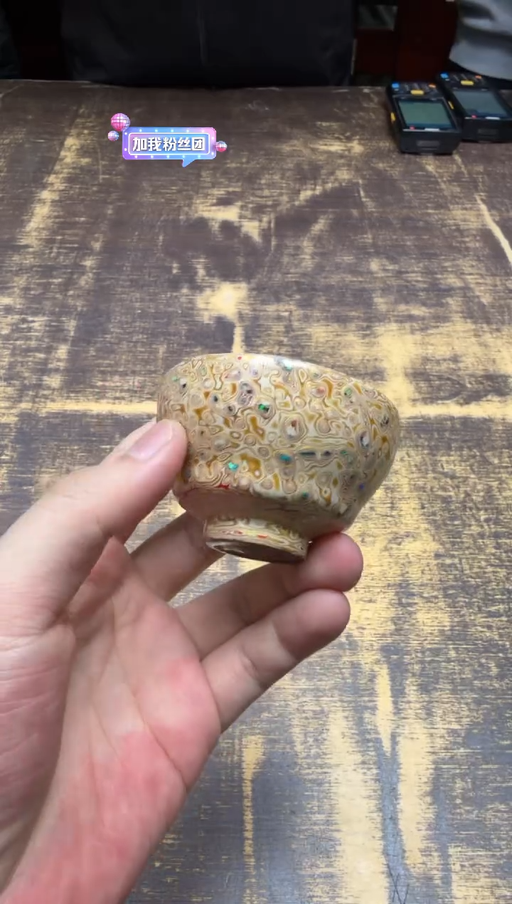 大漆多层建盏 圆口杯（白金）