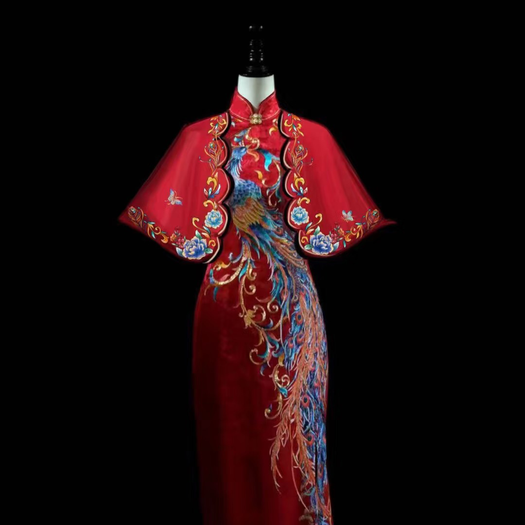 28茧迹原创中式纯手工刺绣披肩