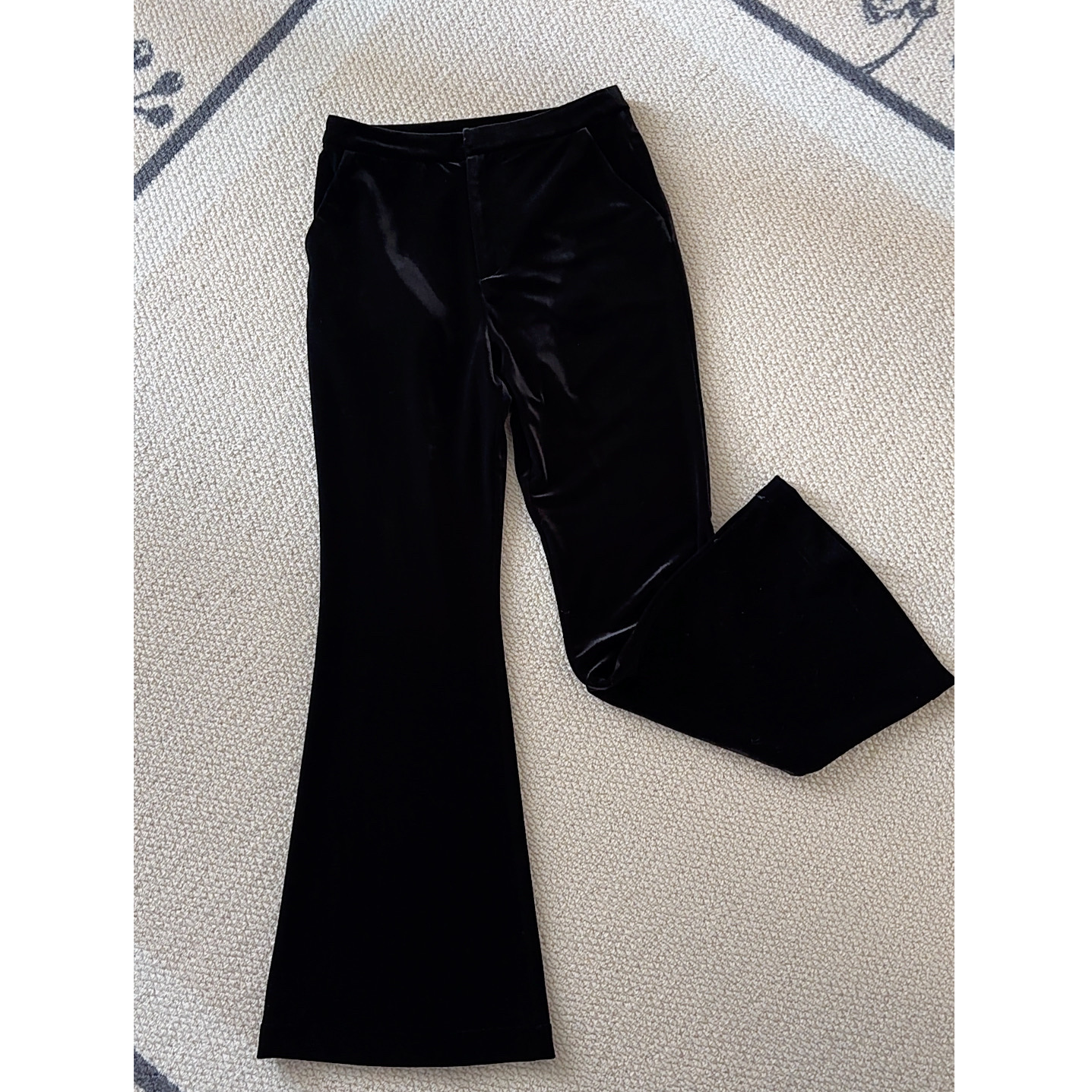 丝绒女秋冬黑色直筒休闲裤百搭