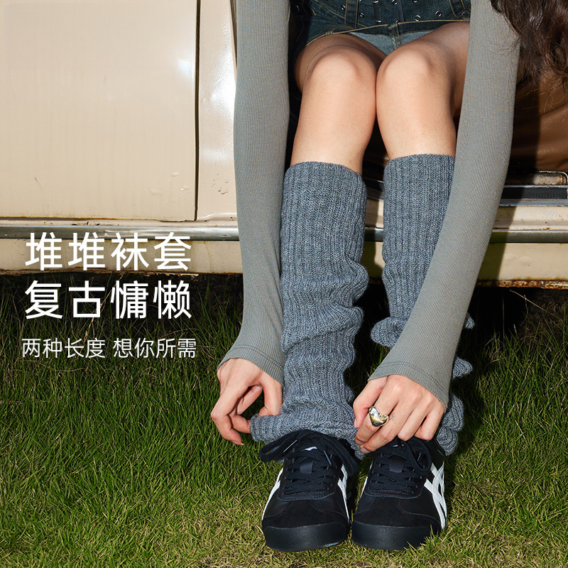 新款加厚针织y2k袜套女休闲堆堆袜秋冬保暖jk小腿袜子女袜腿套