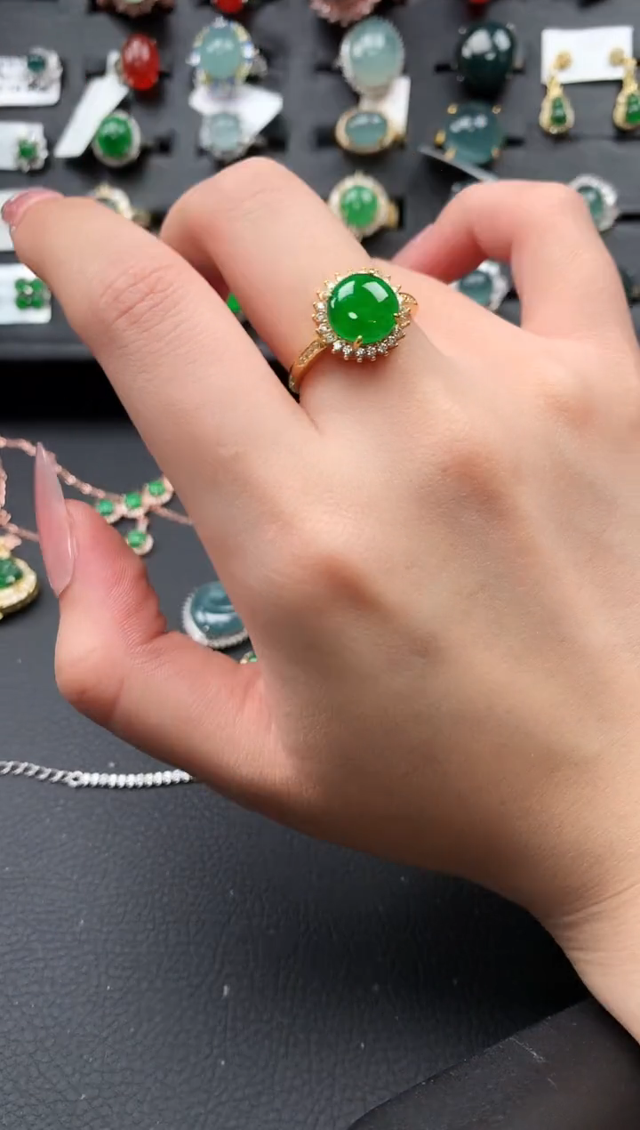 【闪购商品】翡翠戒指银S925镶嵌51241