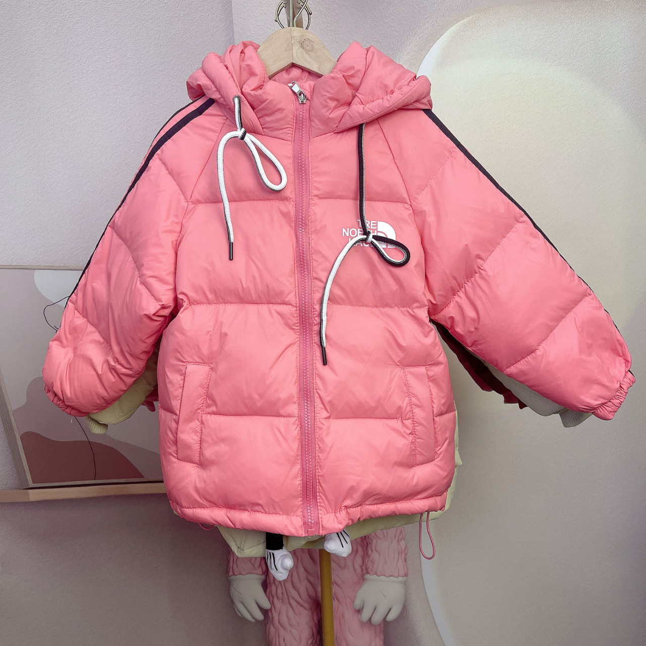 女童短款羽绒服2024新款中大童男女同款面包服外套冬季潮