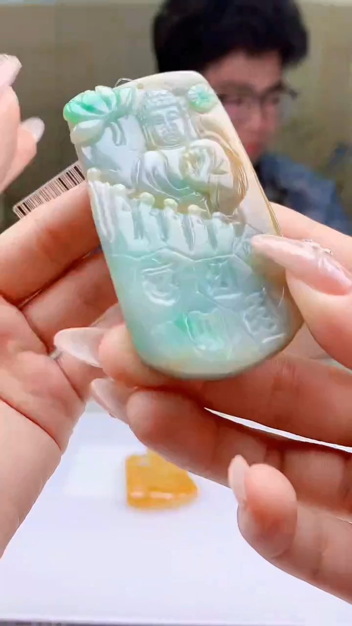 【闪购商品】定制翡翠未镶嵌4688ty-毛货挂件86