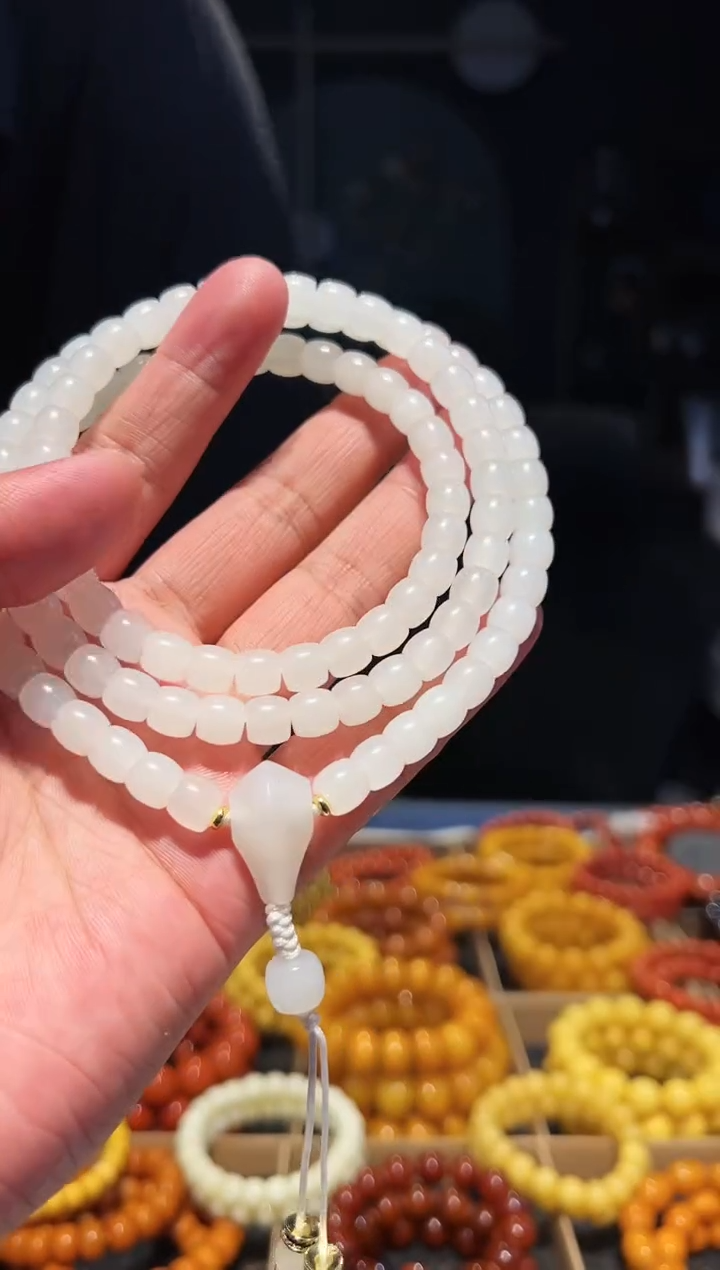 手串未镶嵌和田玉108多圈