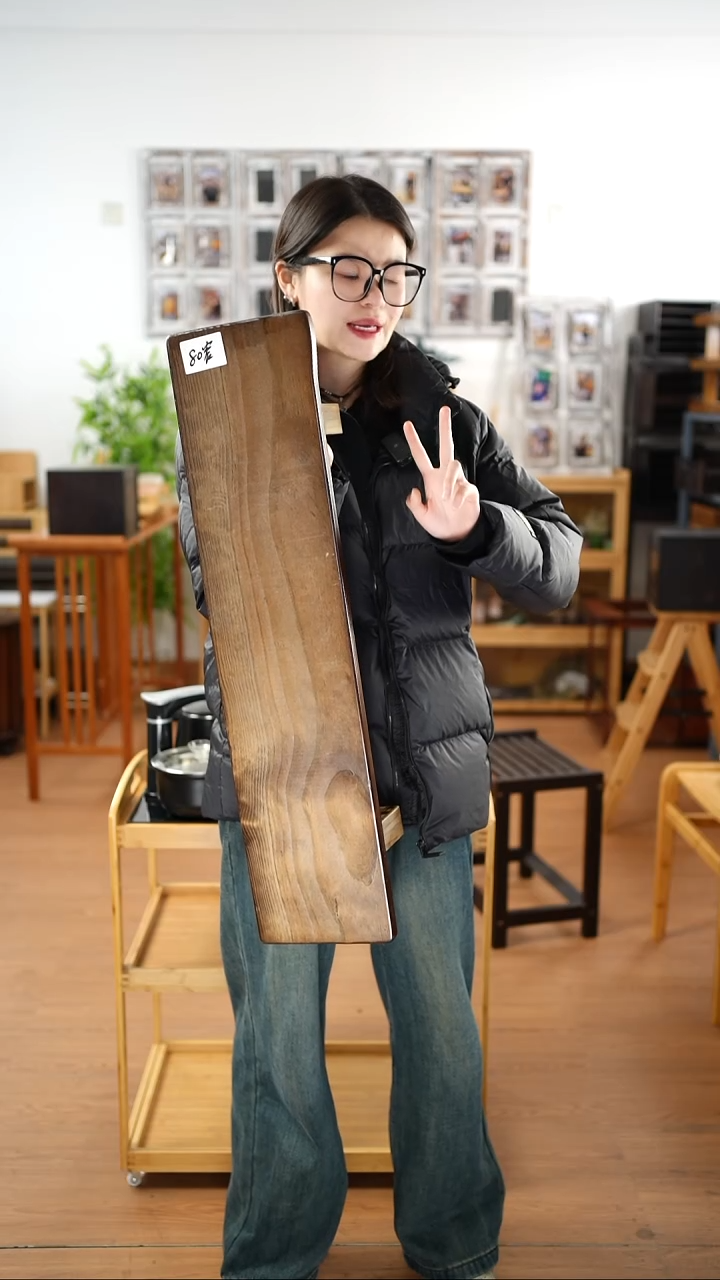 绒质80窄实木桌面增高架