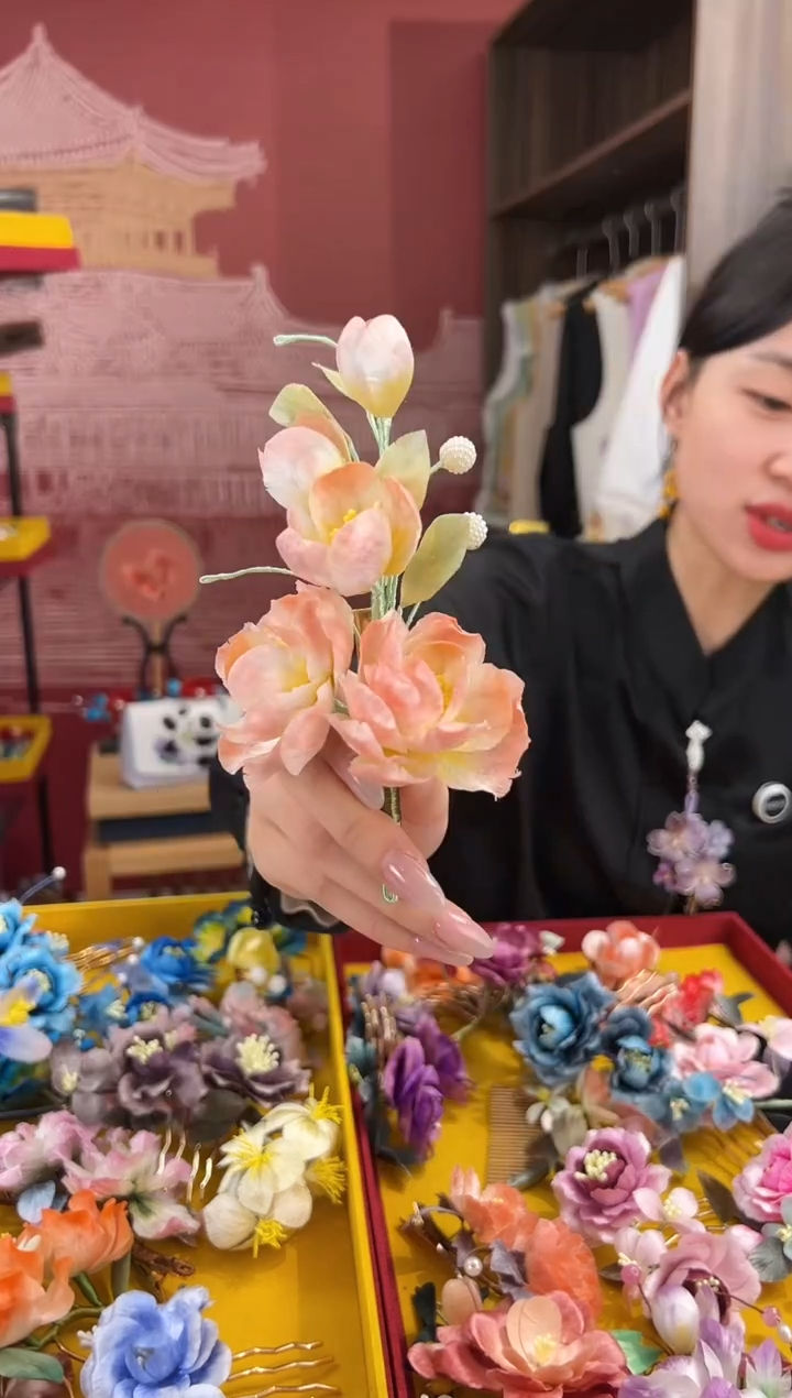 【闪购商品】刺绣非遗绒花（发饰）