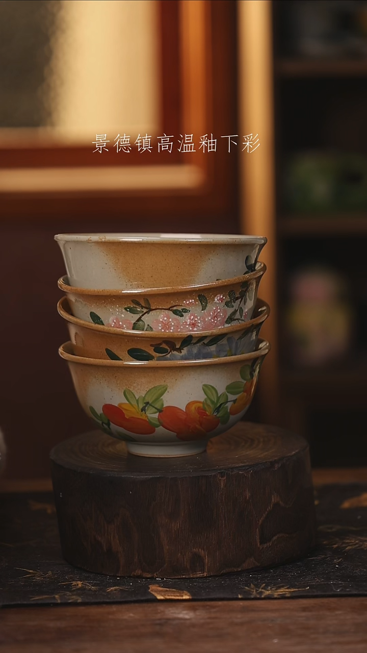 陶瓷景德镇高温釉下手绘陶瓷