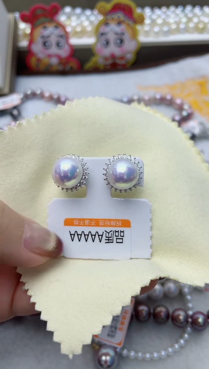【闪购商品】淡水珍珠耳饰银S925镶嵌W12