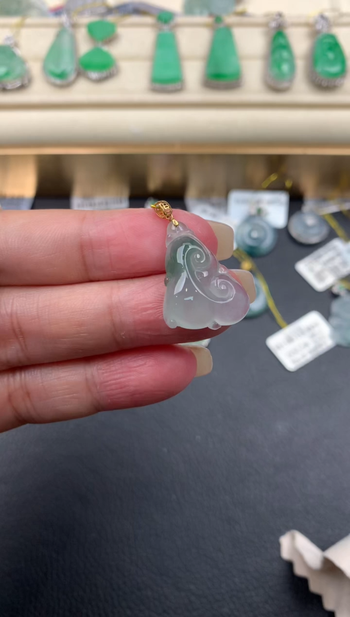 【闪购商品】翡翠颈饰18K金镶嵌Q481    