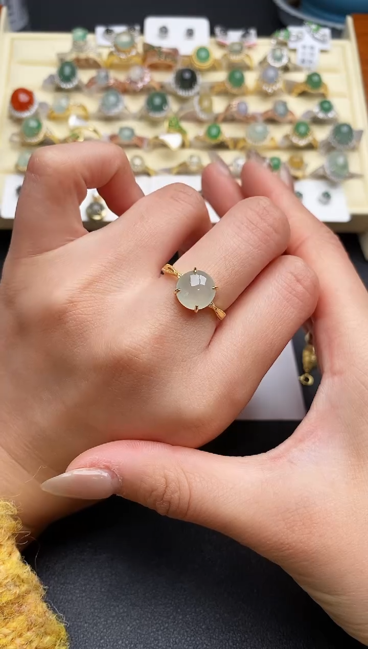 【闪购商品】翡翠戒指银S925镶嵌11111111+6