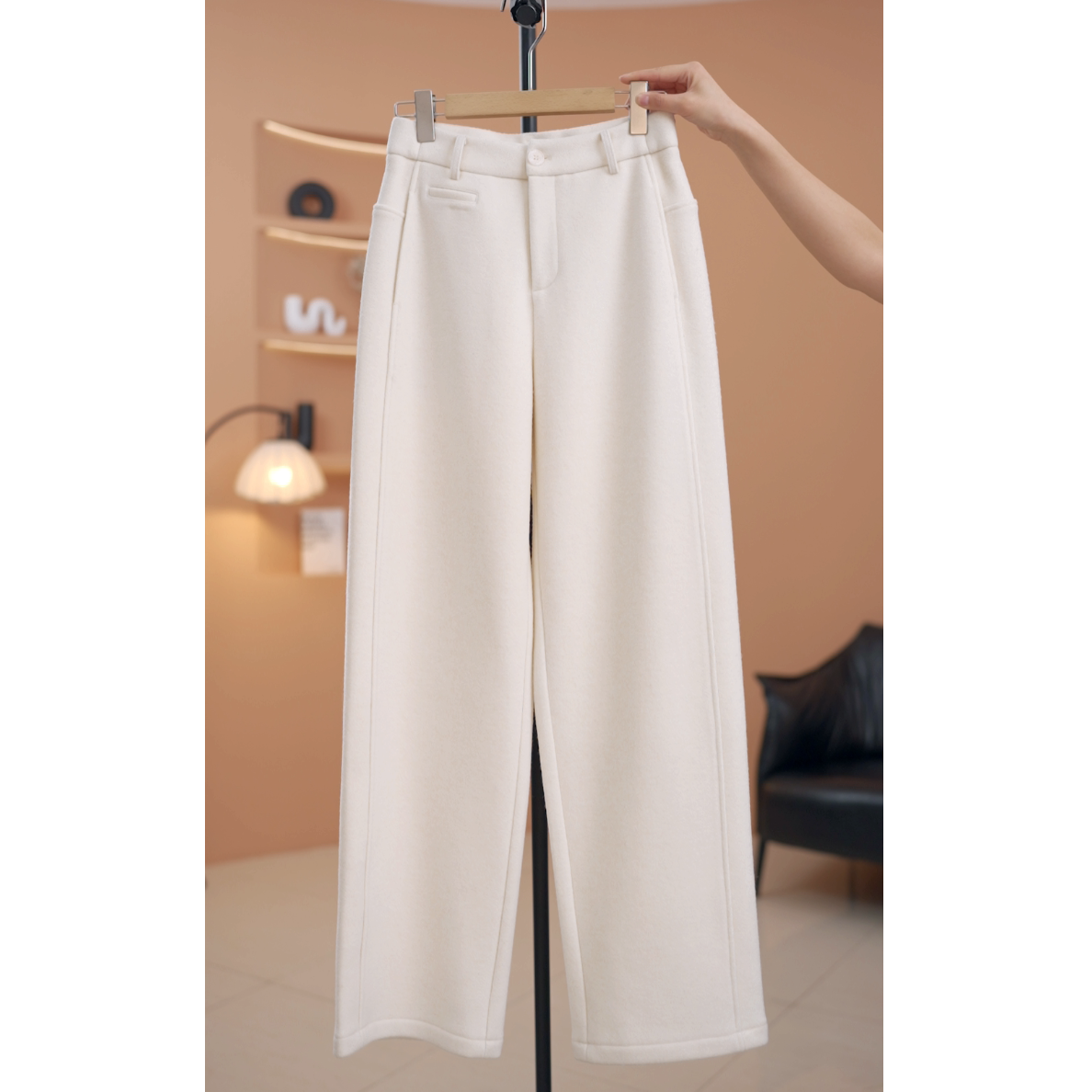 【荣荣】高腰时尚百搭气质直筒休闲裤-K19821