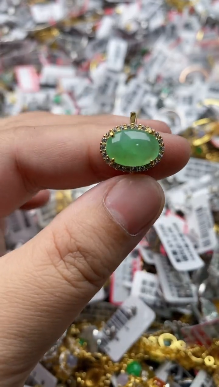 【闪购商品】翡翠戒指银S925镶嵌22222---2