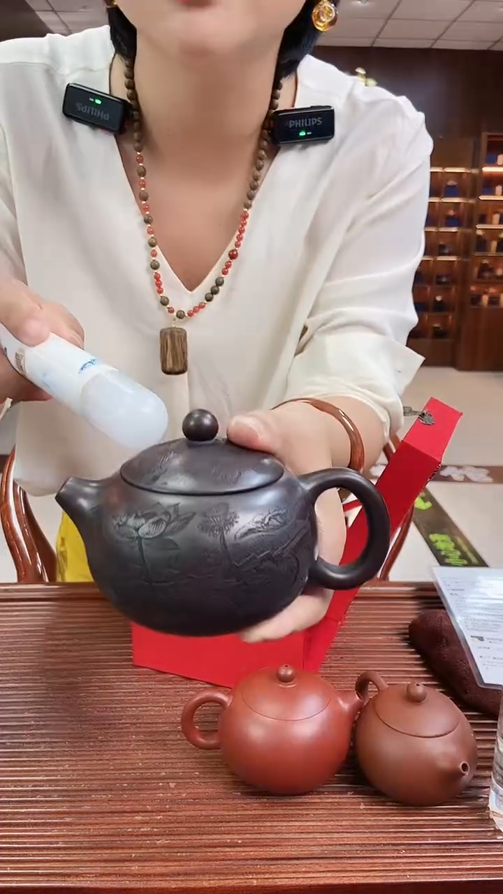 茶壶紫砂清风荷韵西施古红泥紫砂壶