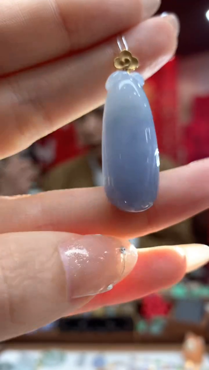 【闪购商品】翡翠吊坠(不含链)18K金镶嵌福瓜