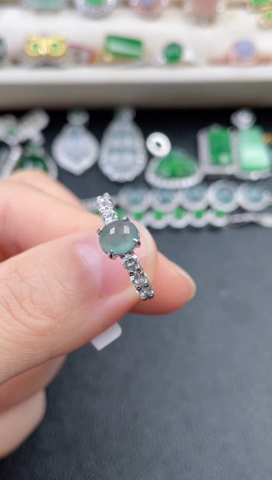 银S925镶嵌戒指翡翠61