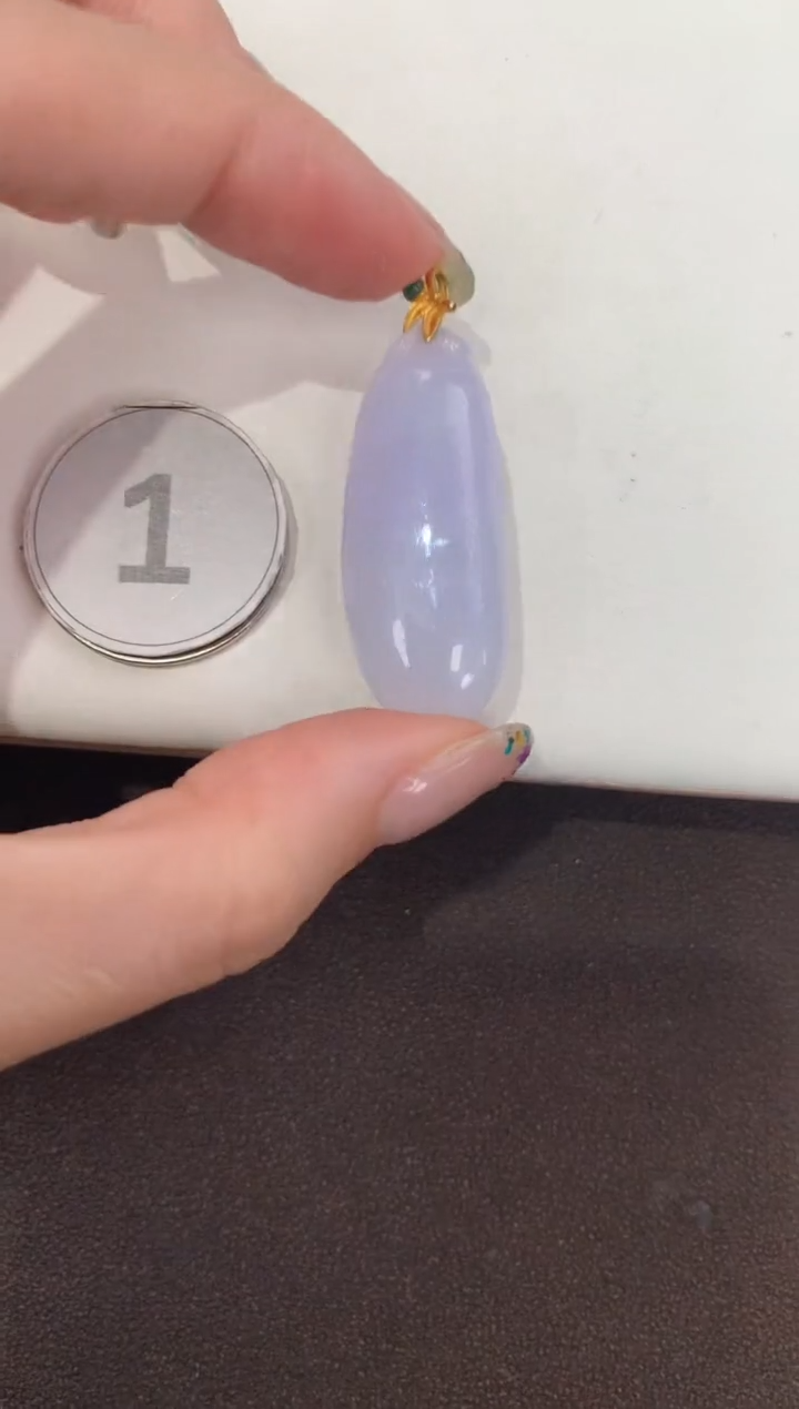 颈饰18K金镶嵌翡翠天然缅甸a货翡翠