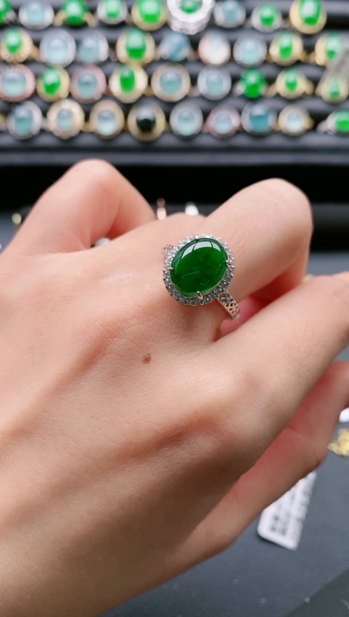 【闪购商品】翡翠戒指银S925镶嵌1111