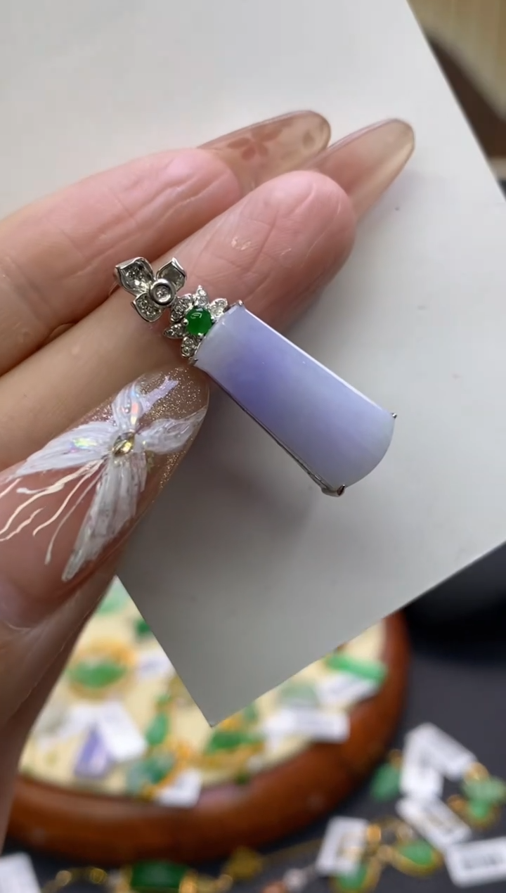 【闪购商品】翡翠颈饰18K金镶嵌净货12334