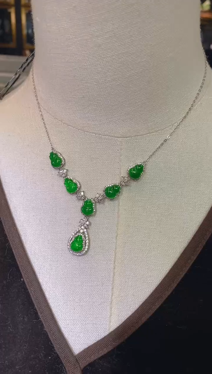 【闪购商品】翡翠项链银S925镶嵌006（多样性发货）