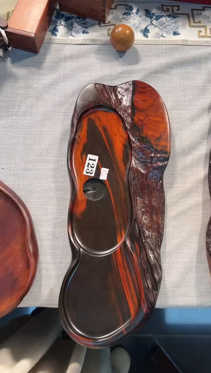 【闪购商品】交趾黄檀（大红酸枝）茶盘123