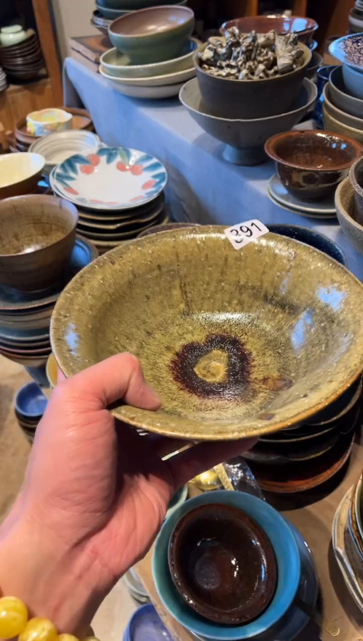 【闪购商品】瓷片891陶泥黄棕手工反口碗