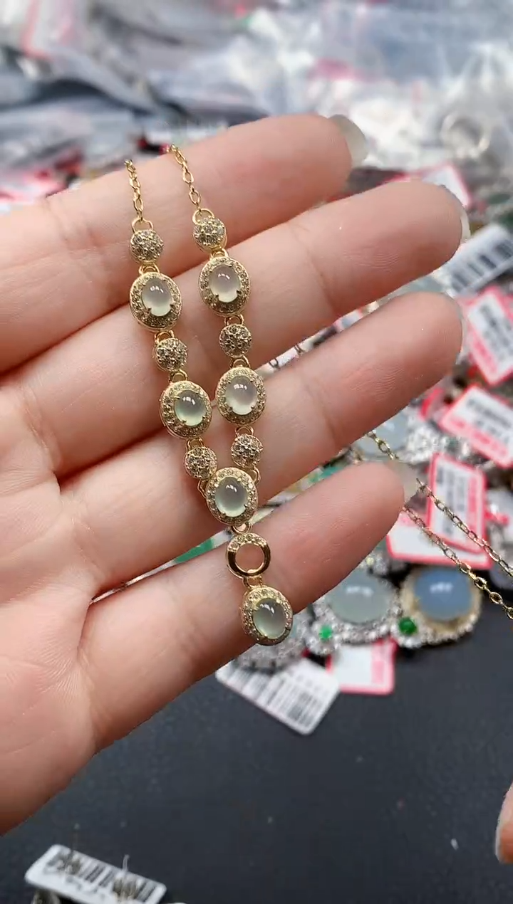 银S925镶嵌戒指翡翠天然A货缅甸翡翠