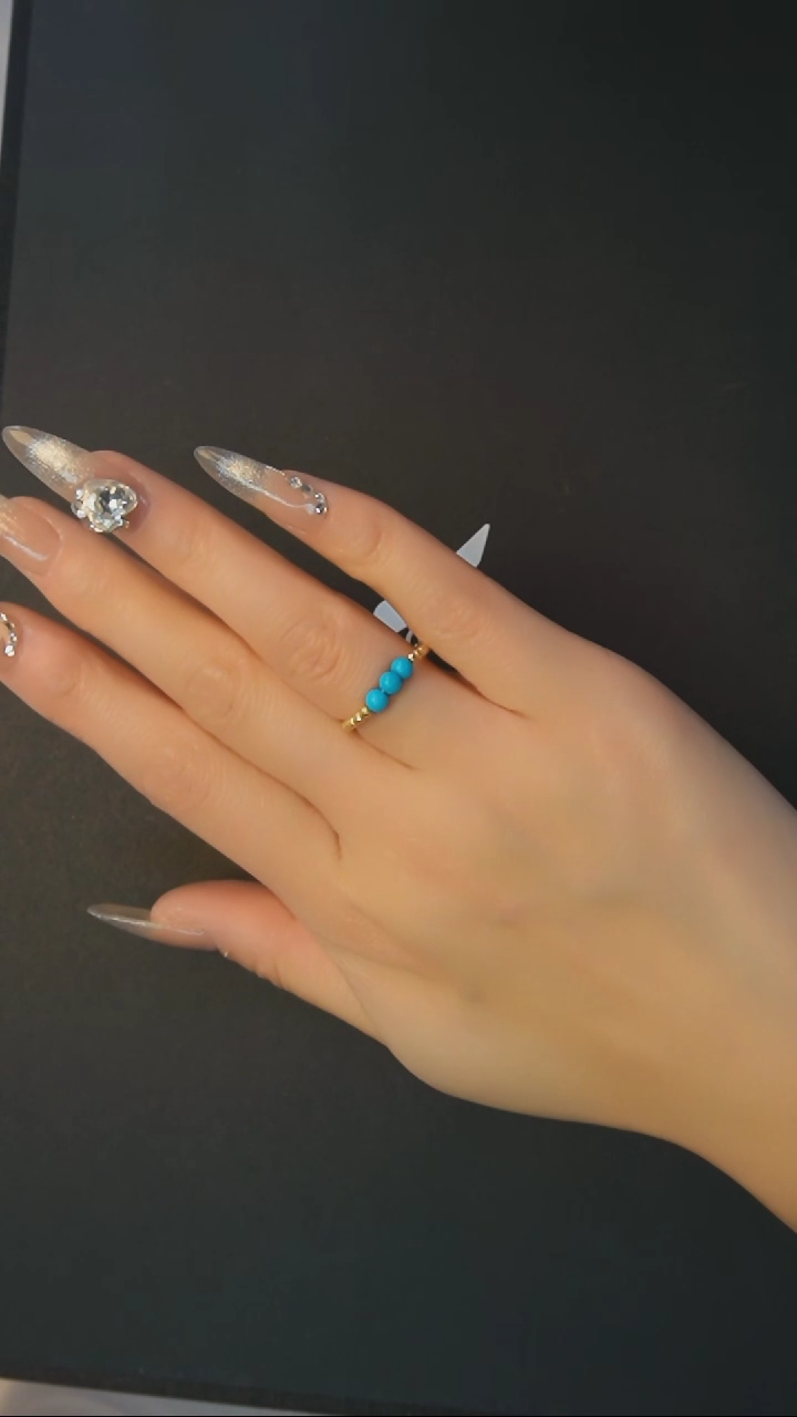 【闪购商品】绿松石戒指18K金镶嵌发货一件