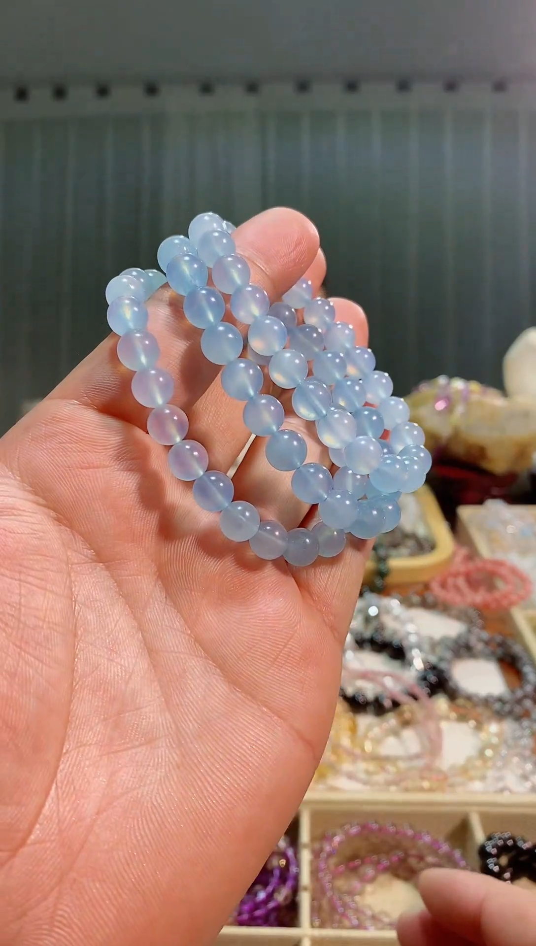 【闪购商品】水晶手链未镶嵌海蓝宝8M+(多样性发其一）