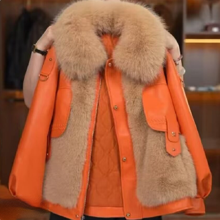  海宁托斯卡女士外套高端大气保暖加厚洋气秋冬款皮衣外套2317