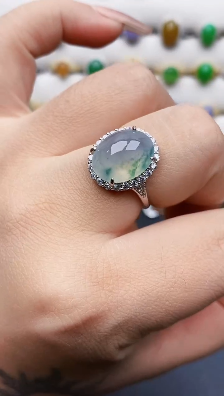 银S925镶嵌戒指翡翠1181