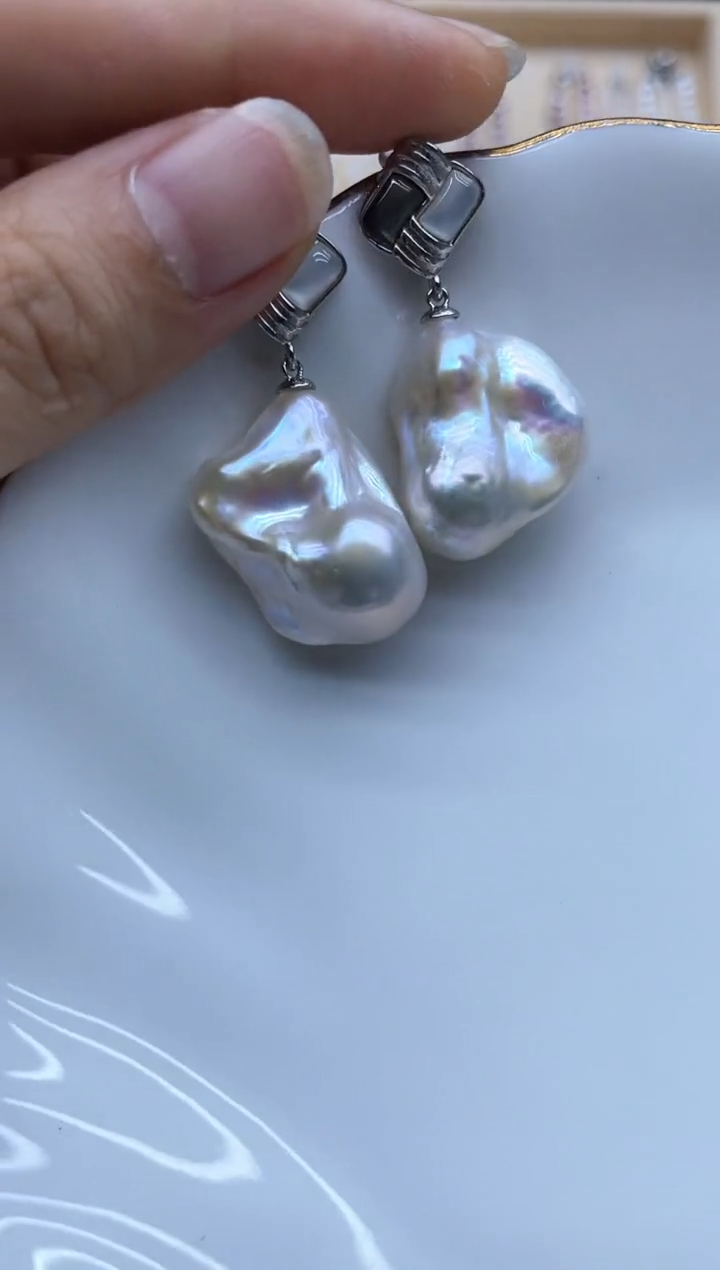 未镶嵌淡水珍珠耳饰耳钉