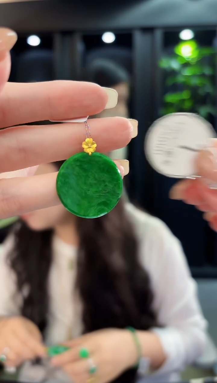 吊坠(不含链)18K金镶嵌翡翠 缅料A货/支持复检/一件