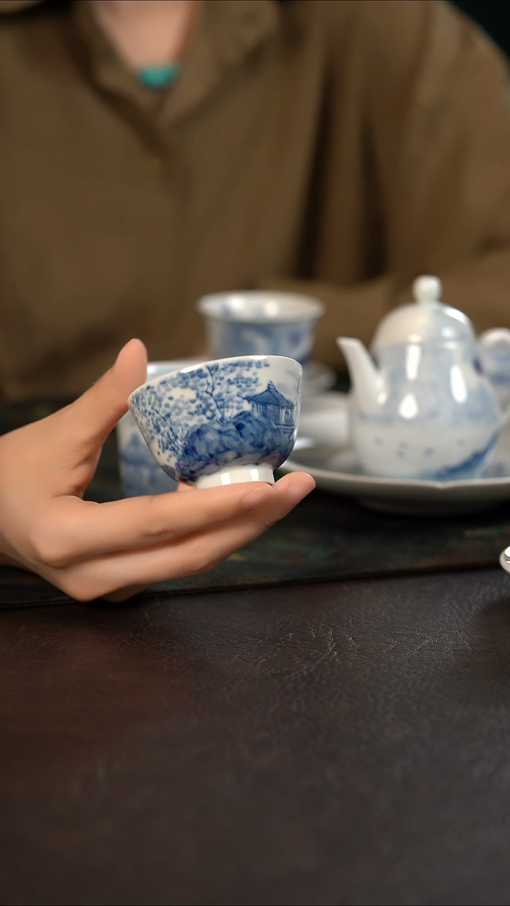 杯280号HLX陶瓷山水小直口杯