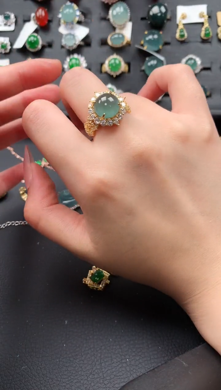 【闪购商品】翡翠戒指银S925镶嵌52141