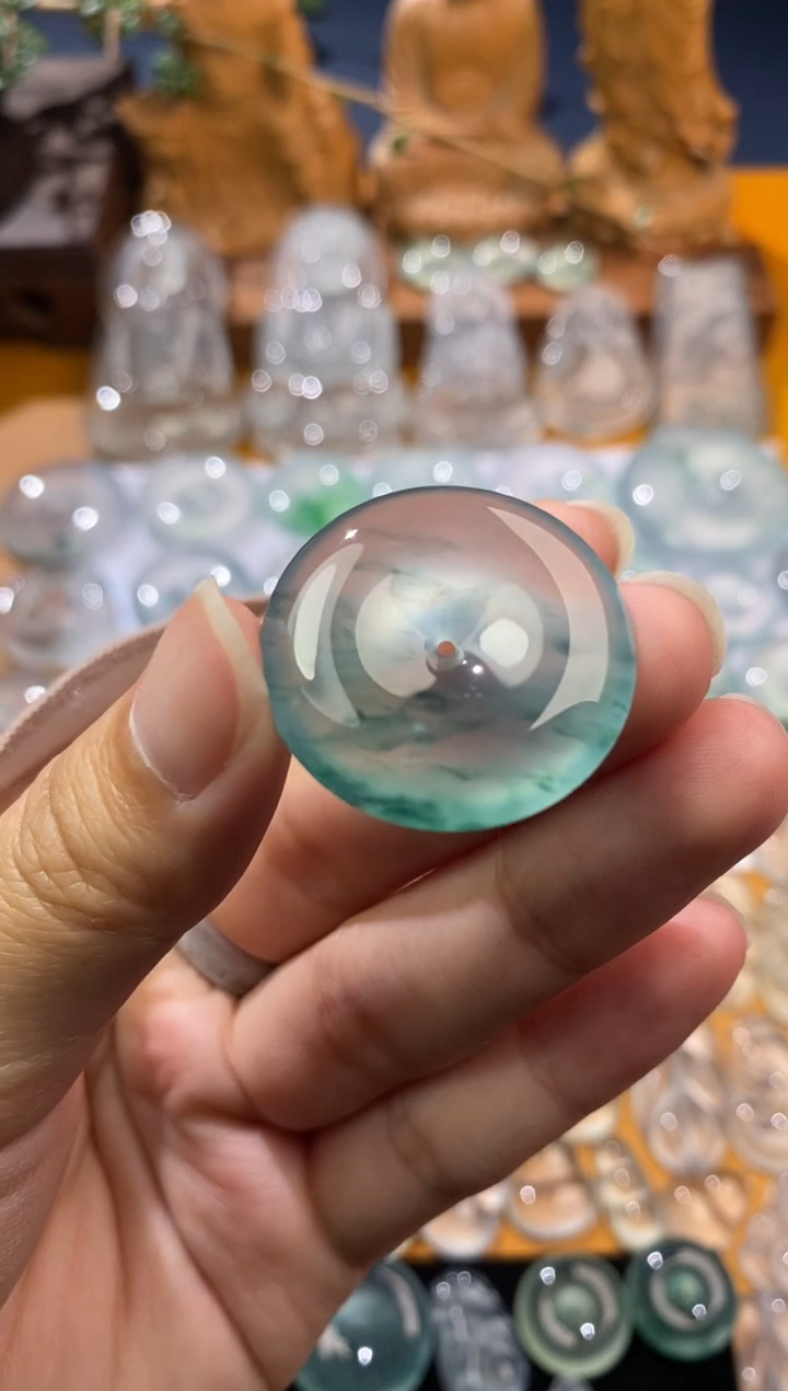 【闪购商品】定制翡翠未镶嵌平安扣27.8*5.9