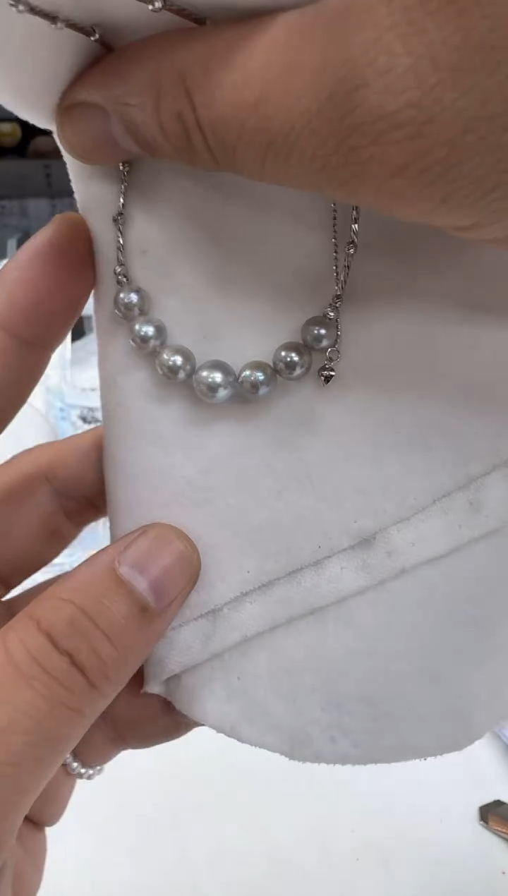 【闪购商品】海水珍珠颈饰银S925镶嵌4-7mm
