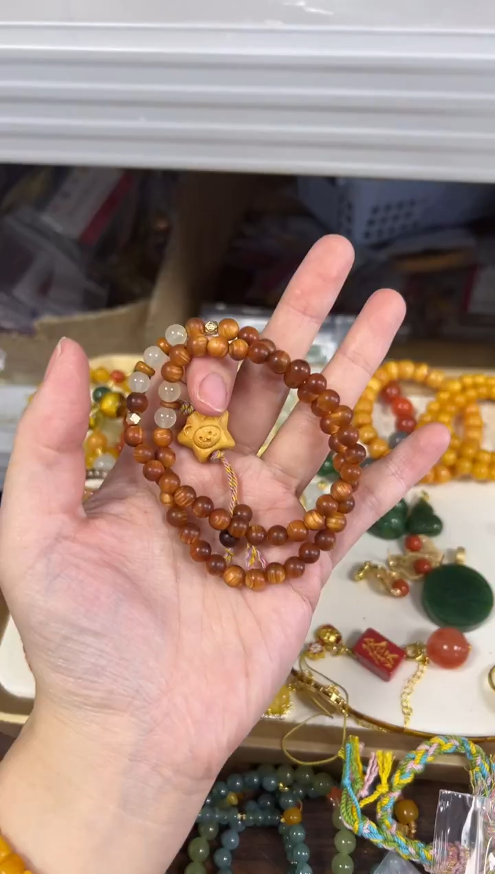 柏木（崖柏）手串/手链圣诞树檀木彩虹木编制挂件[5065]