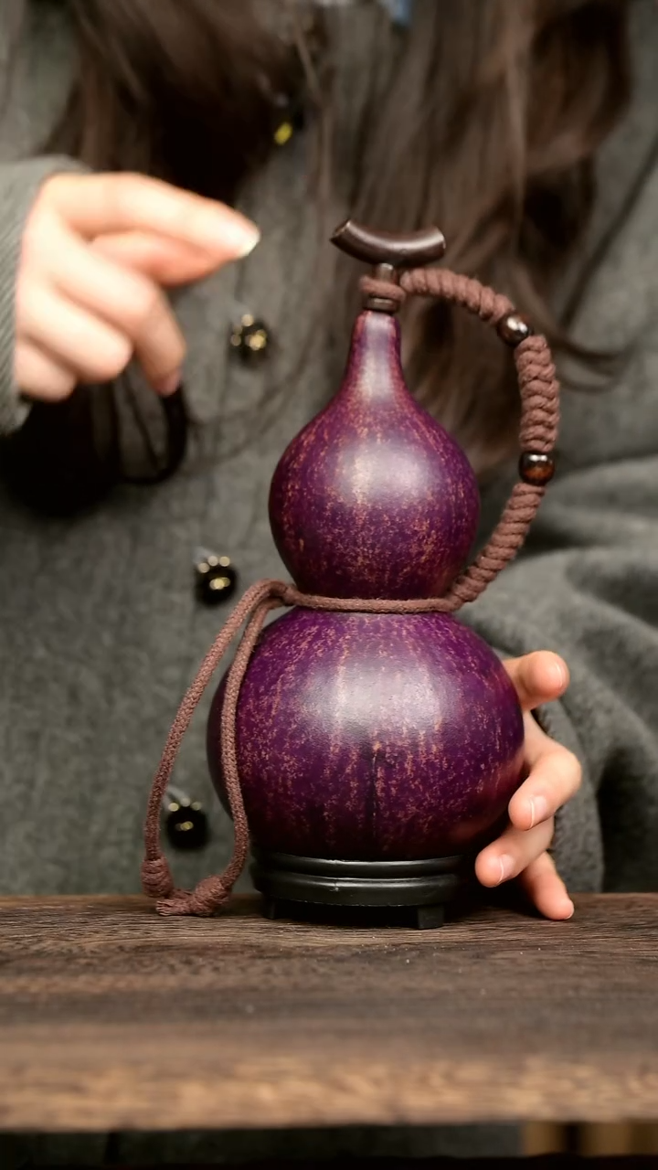 83号中药煮色  600ml左右 大漆葫芦水壶/酒壶 一物一拍