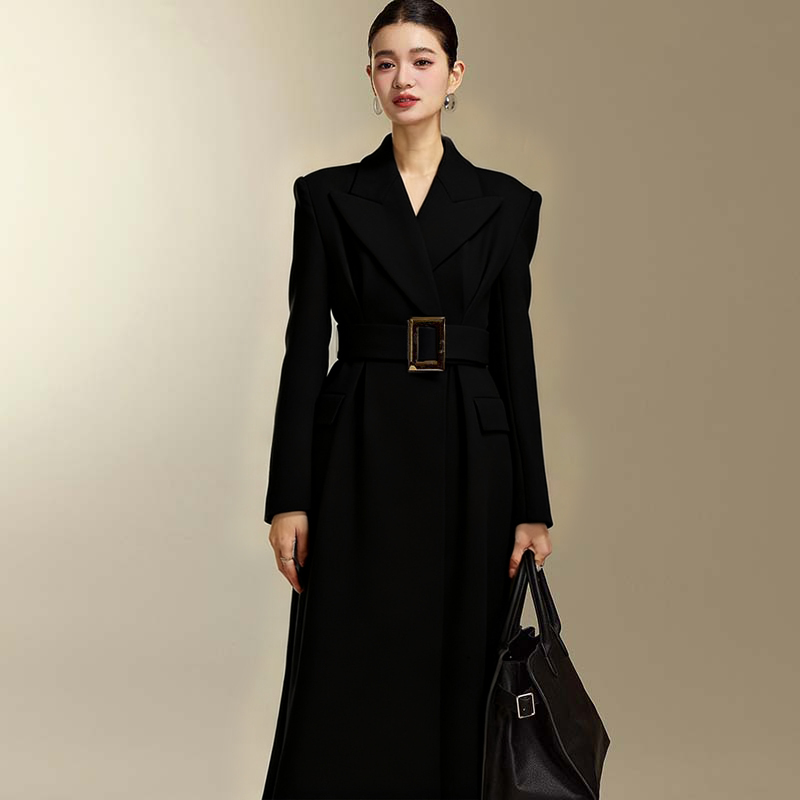 【有里布】【含腰带】法式毛呢大衣女秋冬高级感气质收腰外套TX0243