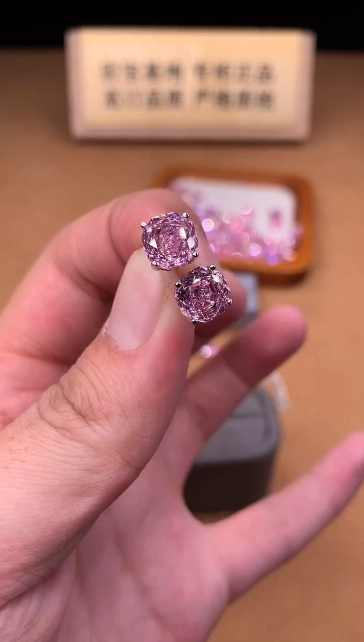 银S925镶嵌耳钉碧玺2222