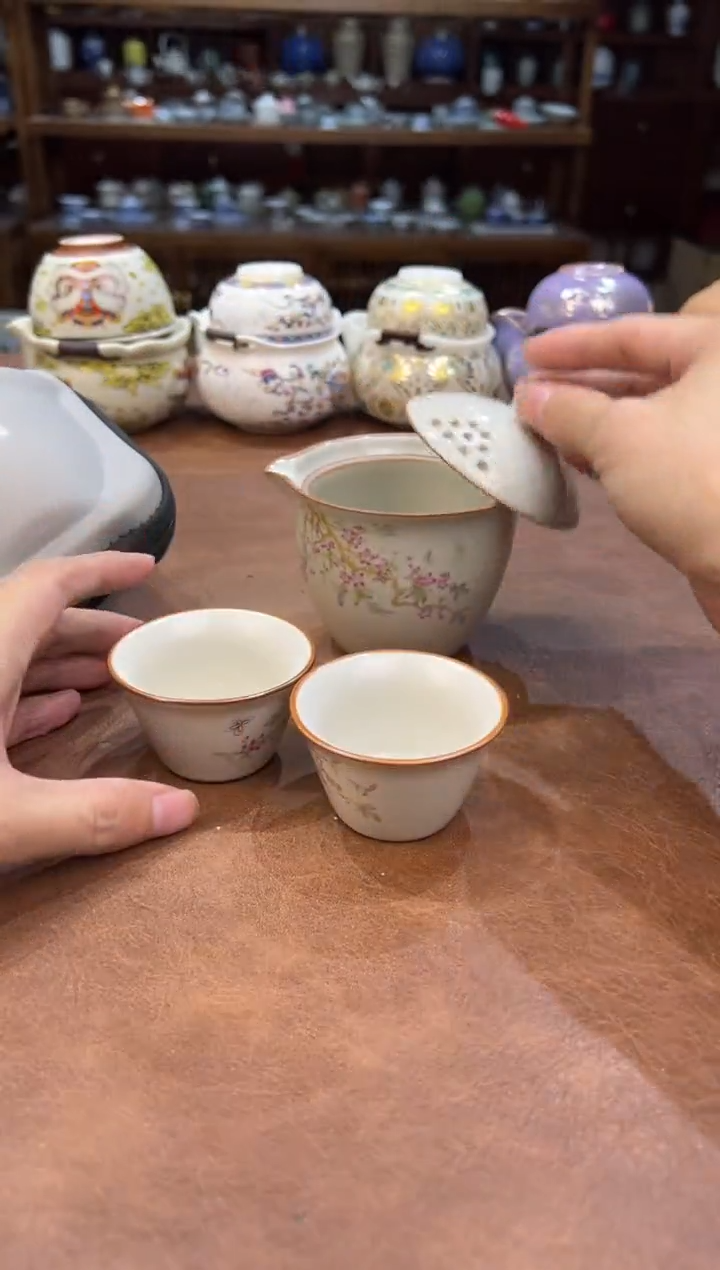真的很便宜超好看会开片的旅行茶具