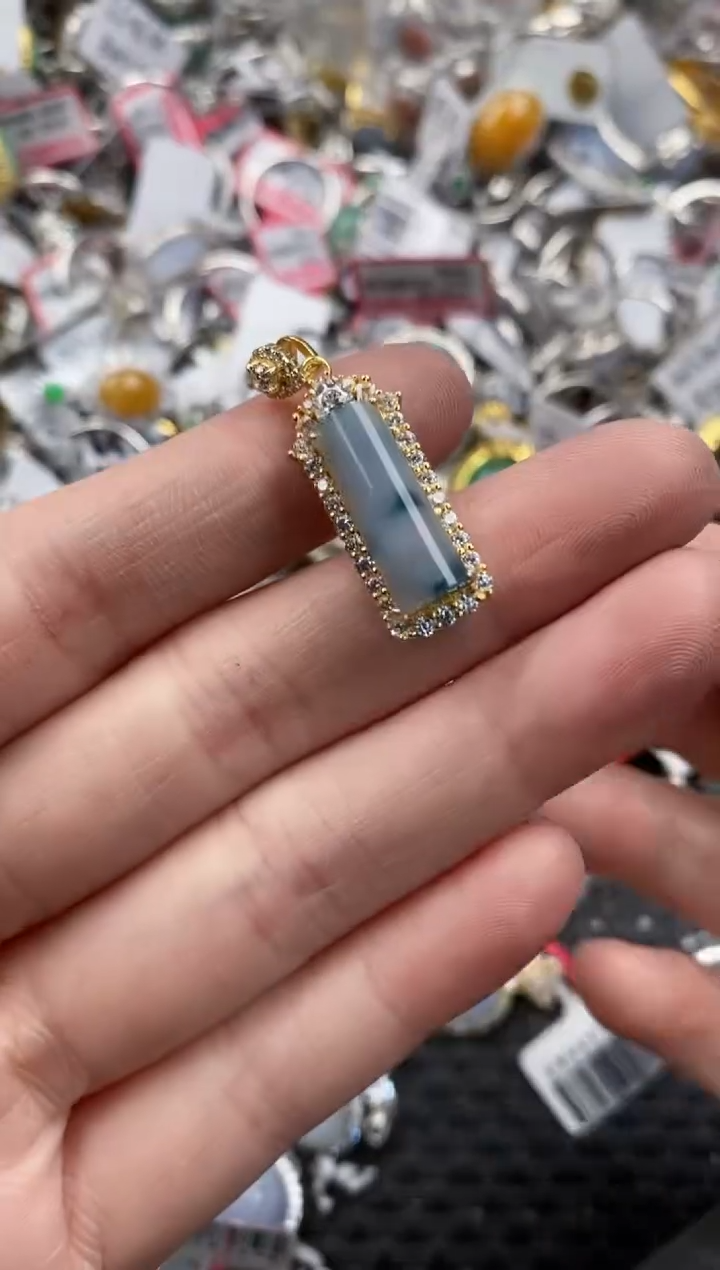 银S925镶嵌戒指翡翠666   5