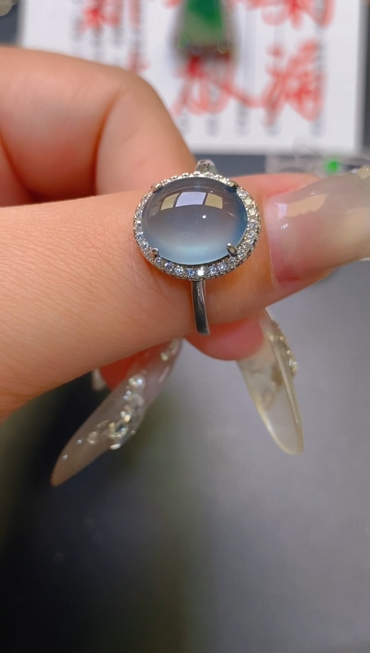 【闪购商品】翡翠耳饰银S925镶嵌天然A货翡翠1