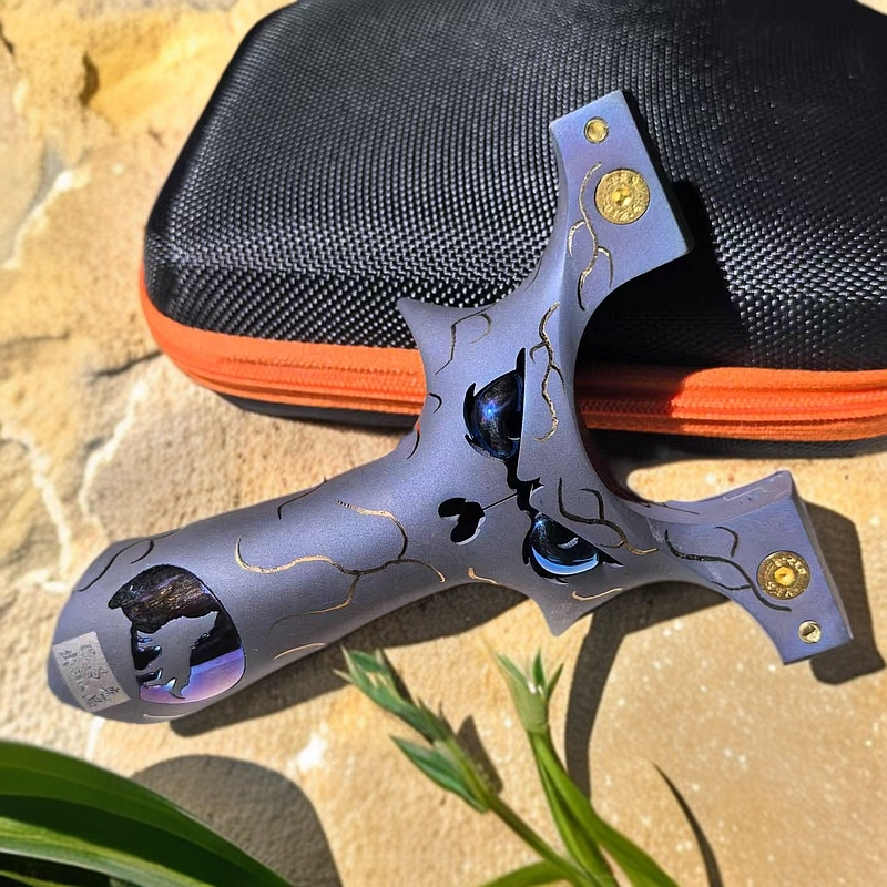 钛合金恶魔狼七代重炮夹片龙齿弹弓户外高精准耐用玩具