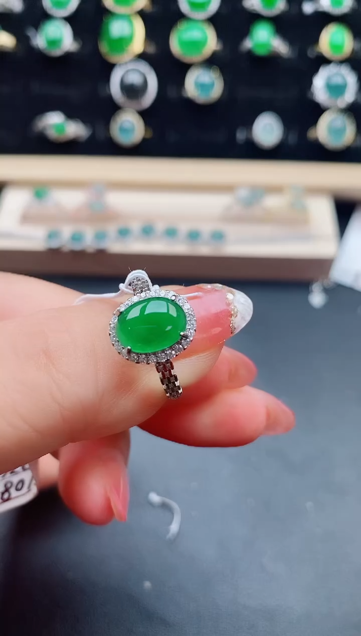 【闪购商品】翡翠戒指银S925镶嵌0805050